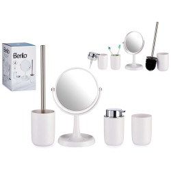 SET 4 PIECES ARTICLES DE BAIN BLANC