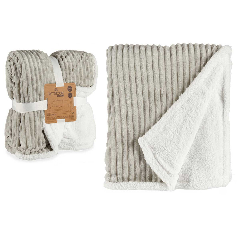 LIGHT GREY CORDUROY BLANKET
