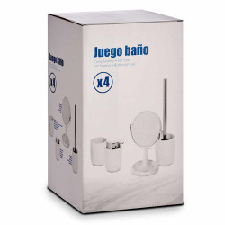 SET 4 PEZZI ARTICOLI DA BAGNO BIANCO