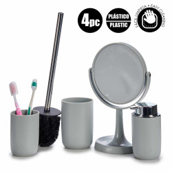 SET 4 PEZZI ARTICOLI DA BAGNO GRIGIO