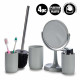 4 PIECES SET GREY BATHROOM ITEMS