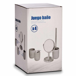 SET 4 PIECES ARTICLES DE BAIN GRIS
