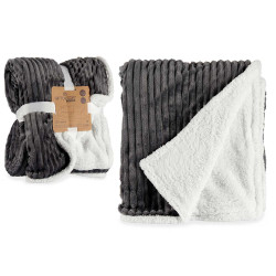 COUVERTURE VELOURS COTELE GRIS FONCE