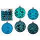 SET 50 BOULE PVC 7CM TURQUOISE FONCE ET TURQUOISE 