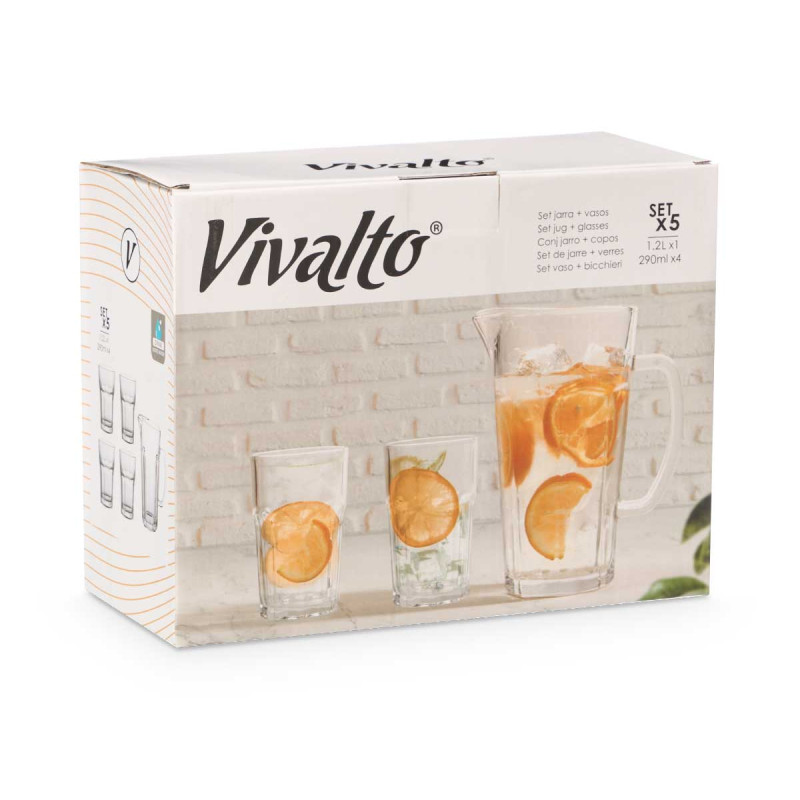 SET 5 PCS CARAFE ET VERRES À EAU