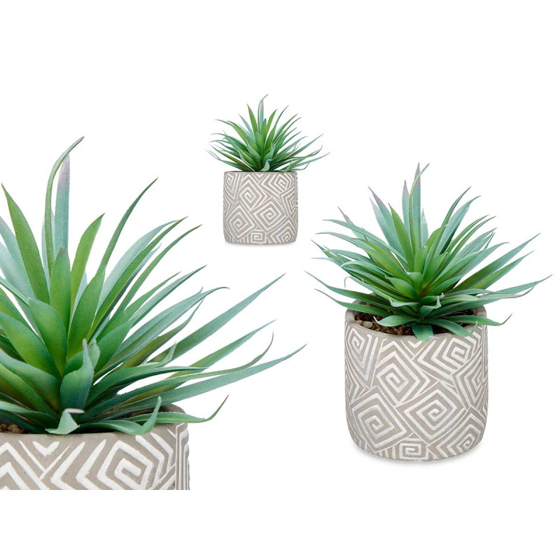 PLANT LEAF TIP IN GREY POT