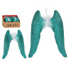 DECORATION ARBRE NOEL AILES AC PLUME VERT MENTHE 
