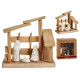 CRECHE BOIS 3 FIGURINES TOIT DROIT PEQ