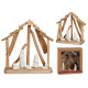 NASCITA IN LEGNO CON 5 FIGURE TETTO STELLA GRANDE