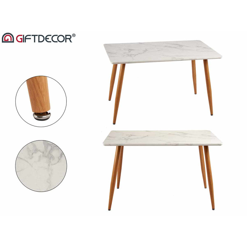 MESA EFECTO MARMOL BLANCO