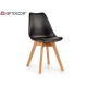 SEDIA PLASTICA CON PIEDI LEGNO NERO