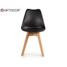 SILLA PLASTICO CON PATAS MADERA NEGRO