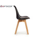 SILLA PLASTICO CON PATAS MADERA NEGRO