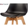 SEDIA PLASTICA CON PIEDI LEGNO NERO