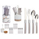 SET 16 DARK BROWN STAINLESS STEEL CUTLERY PS HANDL