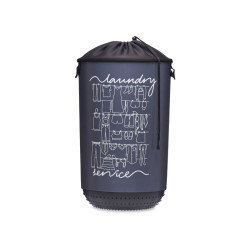 40L PLASTIC LAUNDRY BASKET WITH FABRIC CLOSURE