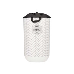 40L PLASTIC LAUNDRY BASKET WITH FABRIC CLOSURE 