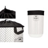 40L PLASTIC LAUNDRY BASKET WITH FABRIC CLOSURE 