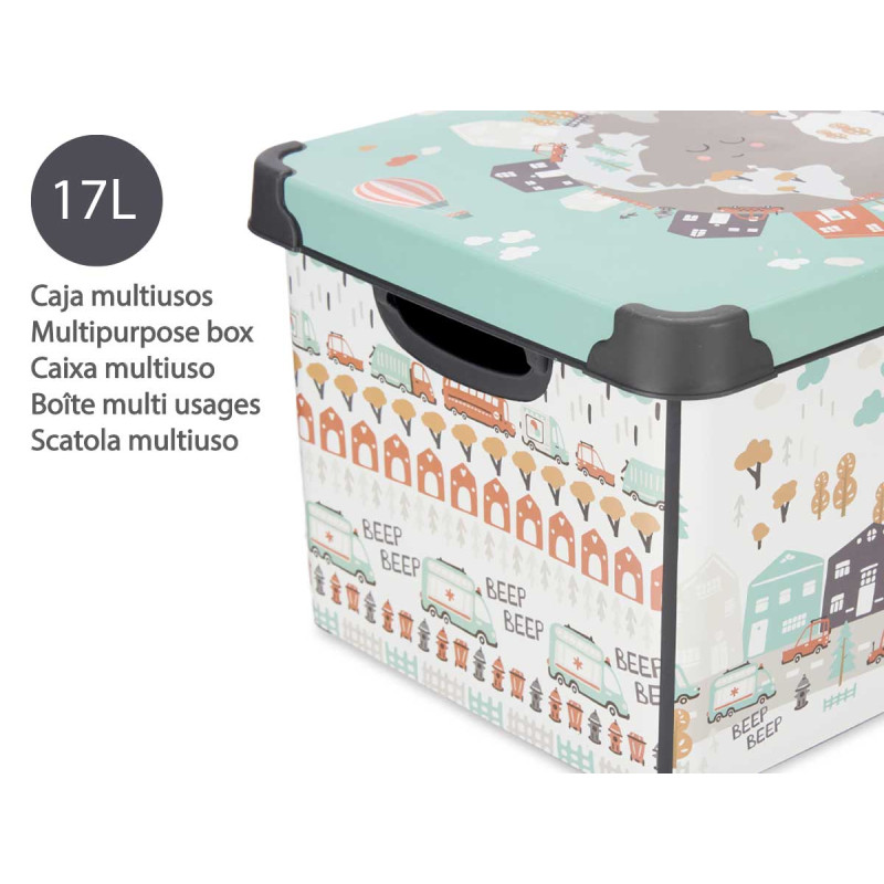 17L ROAD PLASTIC BOX WITH HANDLE