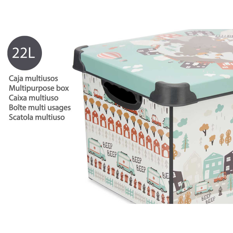 22L ROAD PLASTIC BOX WITH HANDLE