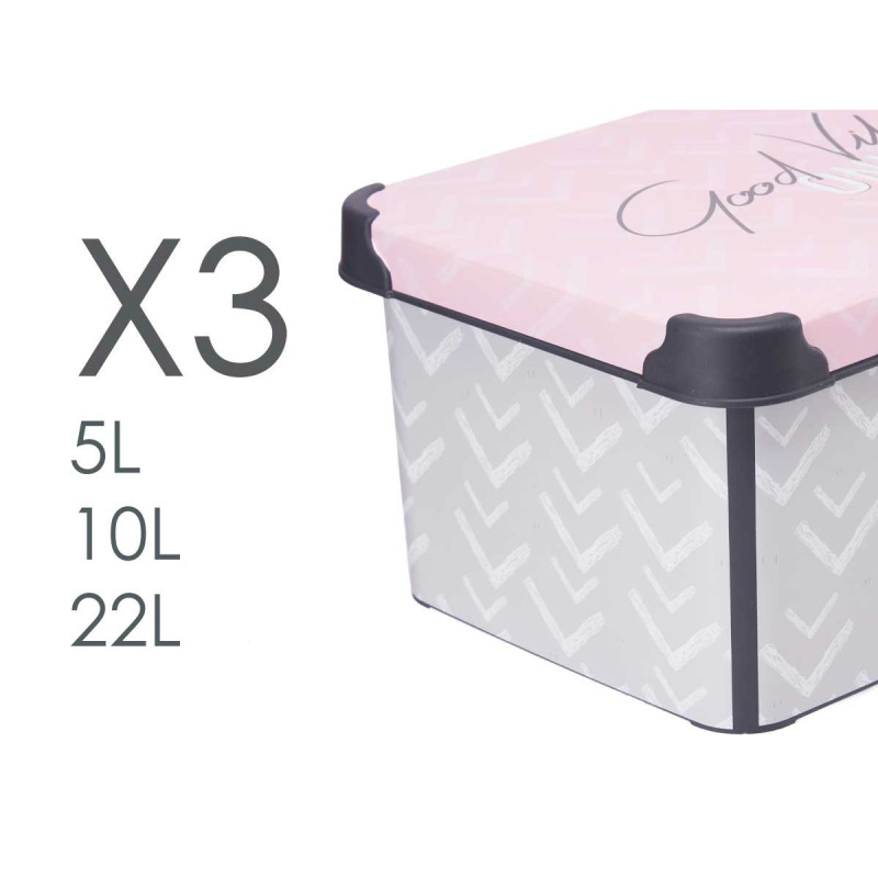 SET 3 PZS VIBES PLASTIC BOXES