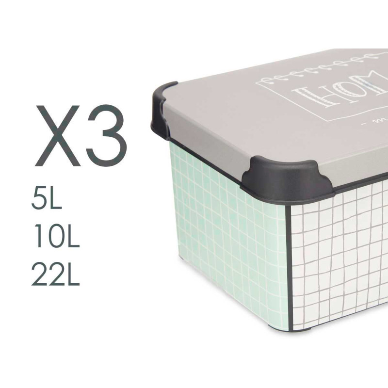 SET 3 PZS HOME PLASTIC BOXES