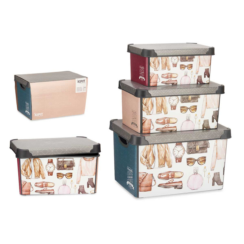SET 3 PZS VINTAGE PLASTIC BOXES