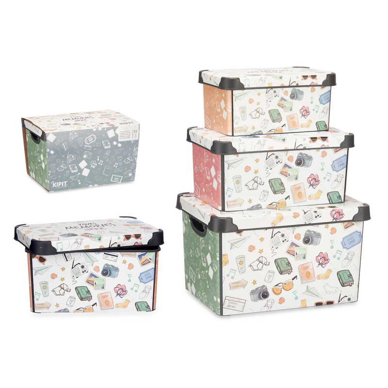 SET 3 PZS MEMORIES PLASTIC BOXES