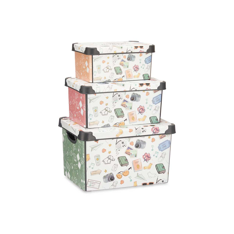 SET 3 PZS MEMORIES PLASTIC BOXES