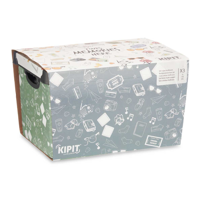 SET 3 PZS MEMORIES PLASTIC BOXES