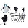 CORNER METAL WALL SUPPORT MATT BLACK SUCTION PAD