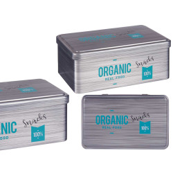RECTANGULAR TIN SNACKS ORGANIC CAN 