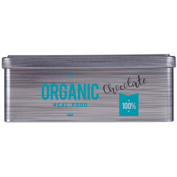 RECTANGULAR TIN CHOCOLATE ORGANIC CAN 