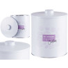 WHITE ROUND TIN COOKIES CAN 