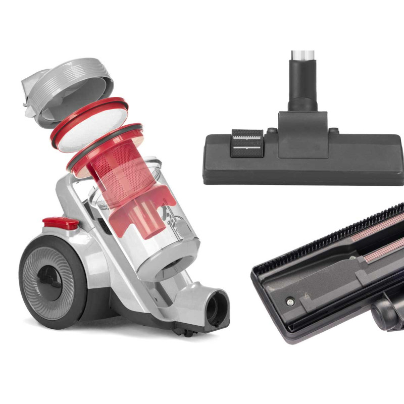 ASPIRATORE TURBO RUOTE GRIGIO ROSSO 900W