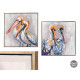 TABLEAU TOILE CADRE OR PÉLICAN ASSORT 2 62X62