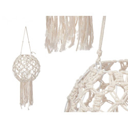 MACRAME HANGING CANDLE HOLDER  CONICAL