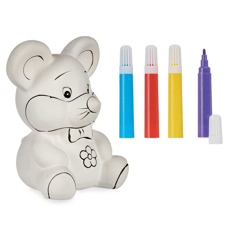 SALVADANAIO TOPOLINO CERAMICA CON 4 MARCATORI