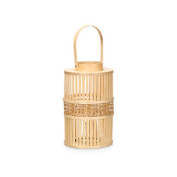 NATURAL BAMBOU CANDLE LANTERN LARGE