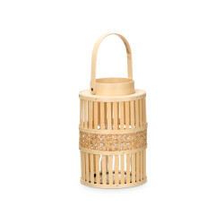 NATURAL BAMBOU CANDLE LANTERN M EDIUM