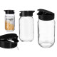 GLASS JAR DISPENSER 1L BLACK