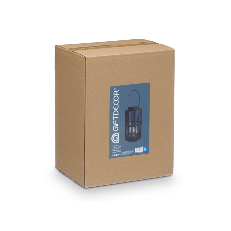 FAROL BAMBU NEGRO VELA GRD