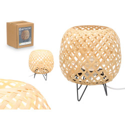 LAMPE DE TABLE OVALE EN BAMBOU NATUREL ÉLECTRIQUE