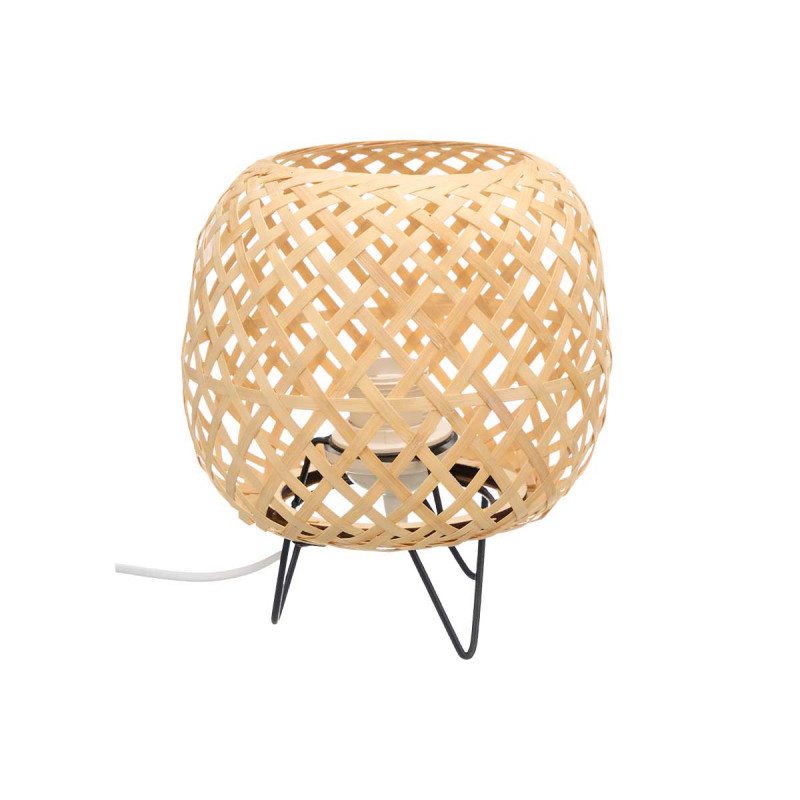 LAMPE DE TABLE OVALE EN BAMBOU NATUREL ÉLECTRIQUE