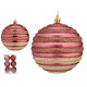 SET 6 PALLINE NATALE ROSA SCURO CERCHI 10CM