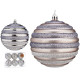 SET 6 PALLINE NATALE ARGENTO CERCHI 10CM
