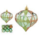 SET 6 PALLINE VERDE FORMA DIAMANTE 8CM