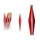 SET 3 ORNAMENTI NATALE ALLUNGATI ROSSO 17CM