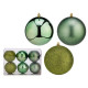 SET 6 PALLINE NATALE COL VERDE 12CM ASST