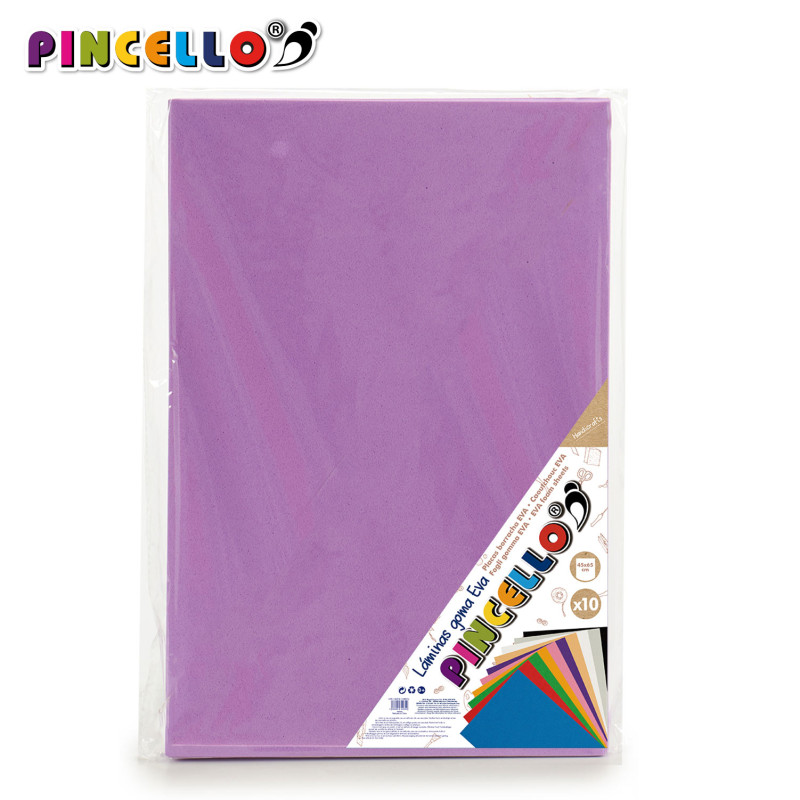 SET 10 EVA FOAM SHEET LILAC 45X65CM